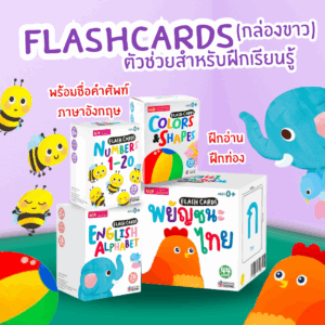 Flash Cards (กล่องขาว) แฟลชการ์ดแข็ง--ขนาดกะทัดรัด พกพาสะดวก เลือกได้ 4 หมวด