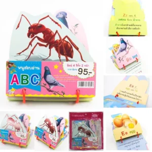 แฟลชการ์ดห่วงพื้นฐานสำหรับเด็ก มี 6หมวด Flashcard กไก่ ABC 123 ผัก ผลไม้ สัตว์ มีห่วงคล้อง ใช้ง่าย เก็บสะดวก