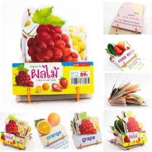 แฟลชการ์ดห่วงพื้นฐานสำหรับเด็ก มี 6หมวด Flashcard กไก่ ABC 123 ผัก ผลไม้ สัตว์ มีห่วงคล้อง ใช้ง่าย เก็บสะดวก
